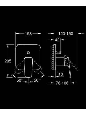 Grohe Cubeo Ankastre Banyo Duş Bataryası Krom
