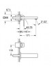 Grohe Eurocube Duvardan Lavabo Bataryası S-Boyut