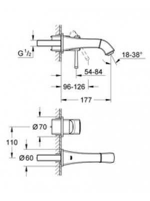 Grohe Grandera 2 Delikli Lavabo Bataryası S-Boyut