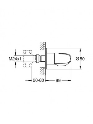 Grohe Grohtherm 1000 NEW Ankastre Stop Valf