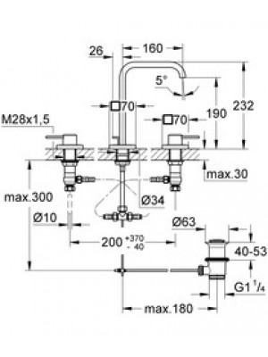 Grohe Allure 3 Delikli Lavabo Bataryası M-Boyut