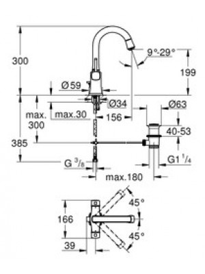 Grohe Grandera Lavabo Bataryası L-Boyut