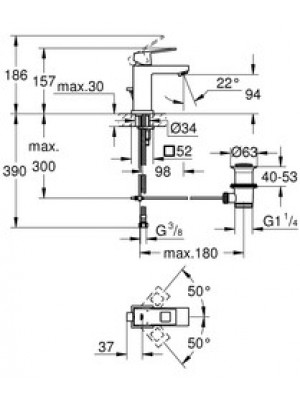 Grohe Eurocube Lavabo Bataryası S-Boyut
