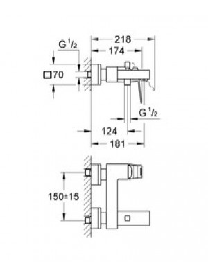 Grohe Eurocube Banyo Bataryası