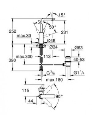 Grohe Lineare New Lavabo Bataryası L-Boyut