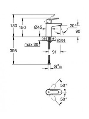 Grohe BauEdge Lavabo Bataryası S-Boyut