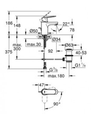 GROHE Eurosmart Cosmopolitan Lavabo Bataryası S-Boyut