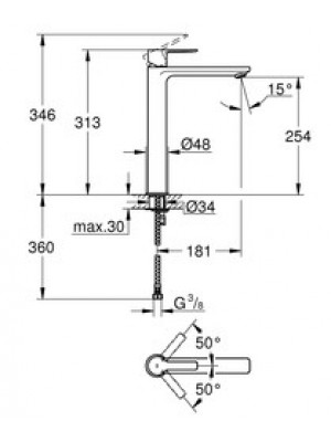 Grohe Lineare New Lavabo Bataryası XL-Boyut