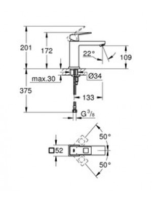 Grohe Eurocube Lavabo Bataryası M-Boyut