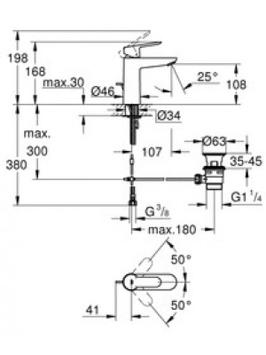 GROHE BauEdge Lavabo Bataryası M-Boyut