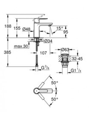 Grohe Lineare Lavabo Bataryası XS-Boyut