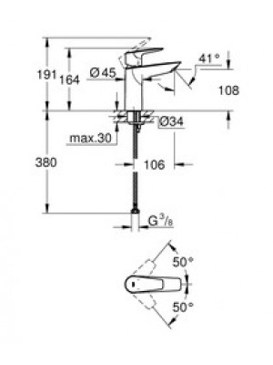 GROHE BauEdge New Lavabo Bataryası (23904001)