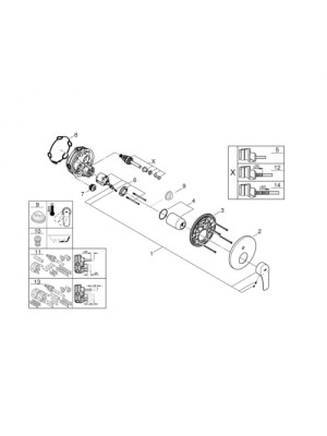Grohe Eurosmart Ankastre Banyo/Duş Bataryası
