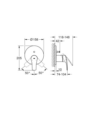 Grohe Eurosmart Ankastre Banyo/Duş Bataryası
