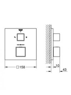 Grohe Grohtherm Cube Termostatik Banyo Duş Bataryası 2 çıkışlı divertörlü