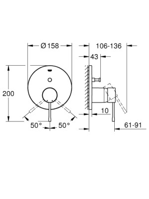 Grohe Essence Ankastre Banyo Duş Bataryası 2 Çıkışlı Divertörlü Mat Siyah