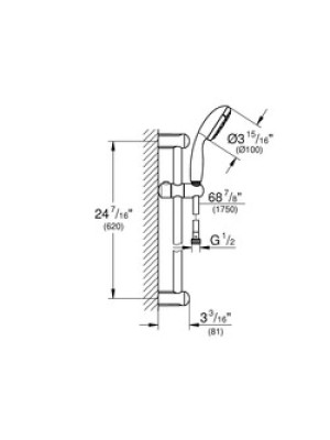 Grohe Duş Seti 2 Akışlı Tempesta Krom