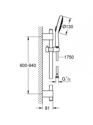 Grohe Power&Soul Cosmopolitan Sürgülü Duş Seti 4+ Akışlı
