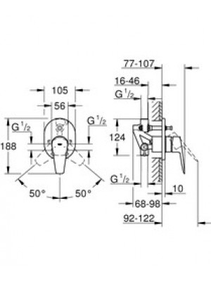 GROHE BauEdge New Ankastre Banyo Bataryası (29039001)