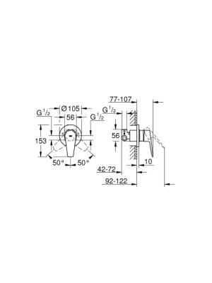 Grohe Bauedge Tek Kumandalı Duş Bataryası
