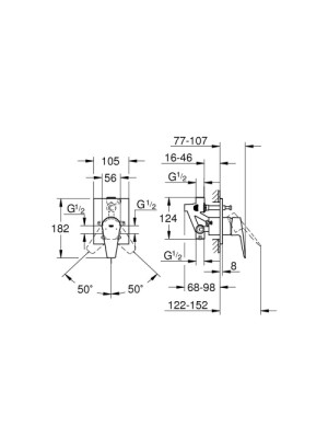 Grohe Bauedge Tek Kumandalı Banyo Bataryası