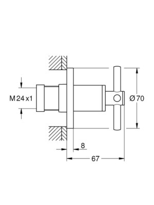 Grohe Ankastre Stop Valf Atrio Br. Hard Graphite
