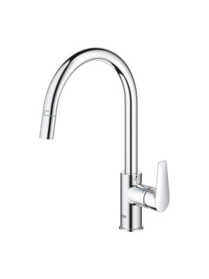 Grohe BauEdge Tek kumandalı Spiralli Eviye Bataryası 