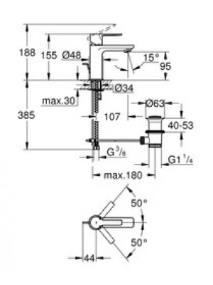 Grohe Lineare Lavabo Bataryası XS-Boyut