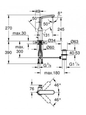Grohe Veris Lavabo Bataryası L-Boyut