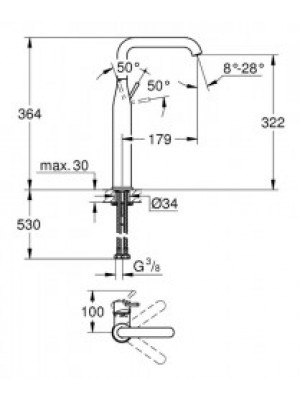 Grohe Essence New Tek Kumandalı Çanak Lavabo Bataryası