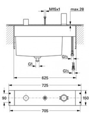 Grohe Allure 3 Delikli Banyo Kombinasyonu