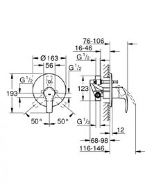 Grohe Eurosmart Ankastre Banyo Bataryası Seti