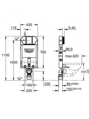GROHE Uniset İnce Gömme Rezervuar 89mm (Tuğla Duvarlar İçin)