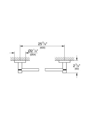 Grohe Uzun Havluluk 60 cm Essentials Brushed Hard Graphite 