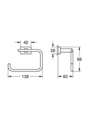 GROHE Essentials Cube Tuvalet Kağıtlığı