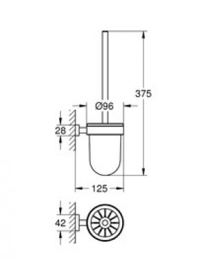 GROHE Essentials Cube Tuvalet Fırçası Seti