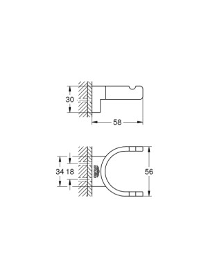 Grohe Selection Çift Havlu Askısı Brushed Hard Graphite